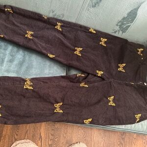 Lurking Class by Sketchy Tank Mariposa Black & Yellow Corduroy Pants